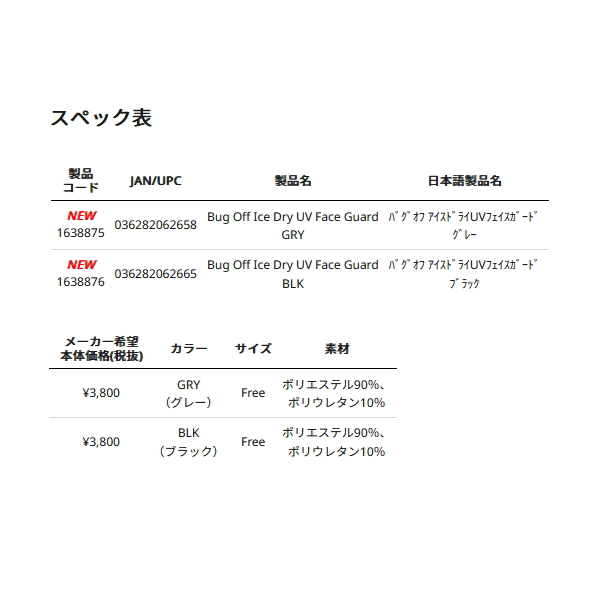 画像: ≪'25年4月新商品！≫ アブガルシア バグオフ アイスドライUVフェイスガード グレー フリーサイズ [4月発売予定/ご予約受付中] 【返品不可】