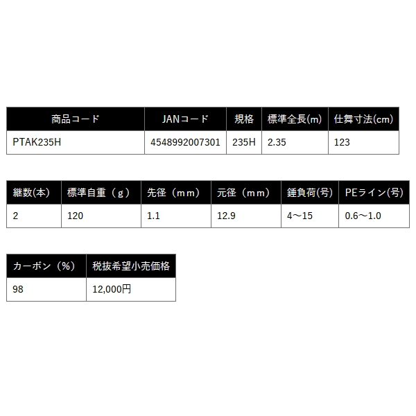 画像: ≪'25年3月新商品！≫ PROX パワーテンヤ エアーK PTAK235H 〔仕舞寸法 123cm〕 【保証書付き】