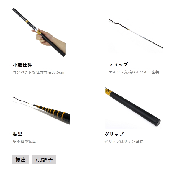 画像2: ≪'25年3月新商品！≫ PROX しらす小鮎 SRKA36 【保証書付き】 〔仕舞寸法 37.5cm〕