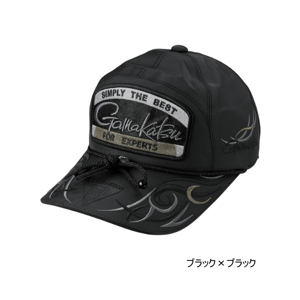 画像1: ≪'25年3月新商品！≫ がまかつ フィッシングキャップ(ワッペン) GM-9112 ブラック×ブラック LLサイズ