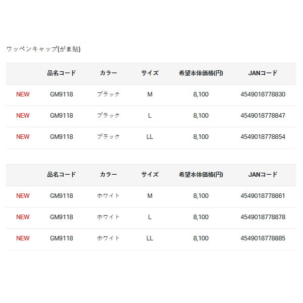 画像: ≪'25年3月新商品！≫ がまかつ ワッペンキャップ(がま鮎) GM-9118 ホワイト Mサイズ