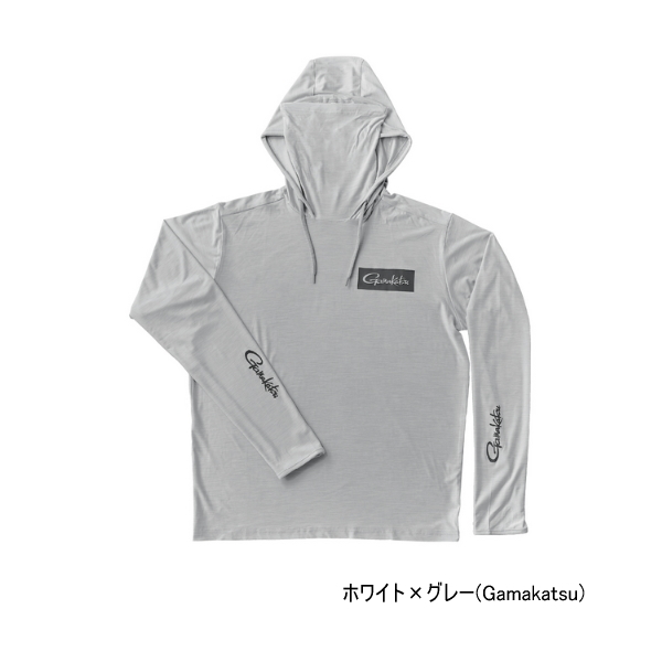 画像1: ≪'25年3月新商品！≫ がまかつ サンシェードフーディTシャツ GM-3747 ホワイト×グレー(がまかつ) Lサイズ