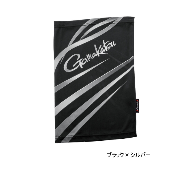 画像1: ≪'25年3月新商品！≫ がまかつ 2WAY プリントネックガード GM-3746 ブラック×シルバー M-Lサイズ