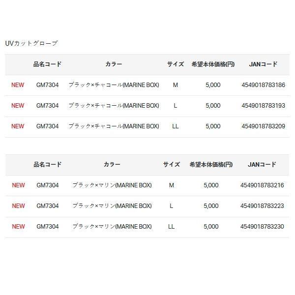 画像: ≪'25年5月新商品！≫ がまかつ UVカットグローブ GM-7304 ブラック×マリン(マリンボックス) Lサイズ [5月発売予定/ご予約受付中]