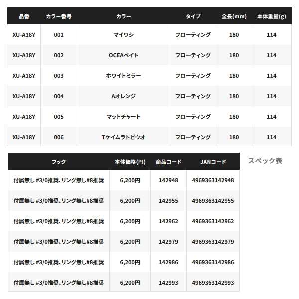 画像: ≪'25年3月新商品！≫ シマノ オシア スクリュードライブ 180F XU-A18Y 003 ホワイトミラー 180mm/114g 【小型商品】