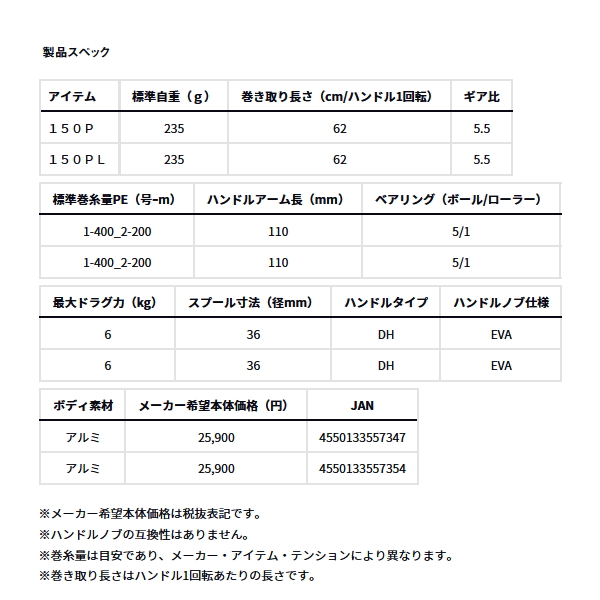 画像: ≪'25年4月新商品！≫ ダイワ '25 紅牙 RX IC 150PL(左) 【小型商品】