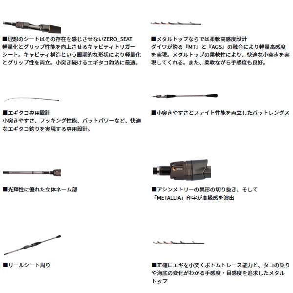 画像3: ≪'25年3月新商品！≫ ダイワ メタリア エギタコ S-175・J 〔仕舞寸法 130cm〕 【保証書付き】
