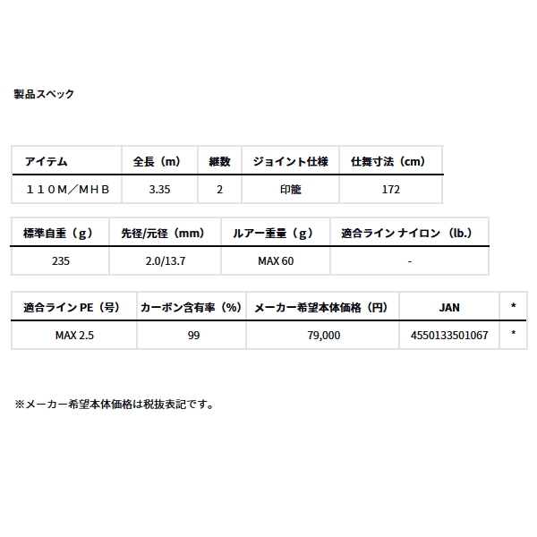 画像: ≪'25年3月新商品！≫ ダイワ モアザン ワイズメン 110M/MHB 〔仕舞寸法 172cm〕 【保証書付き】【大型商品1/代引不可】