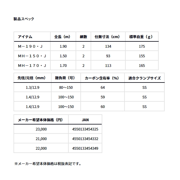 画像: ≪'25年3月新商品！≫ ダイワ ビシアジ X M-190・J 〔仕舞寸法 134cm〕 【保証書付き】