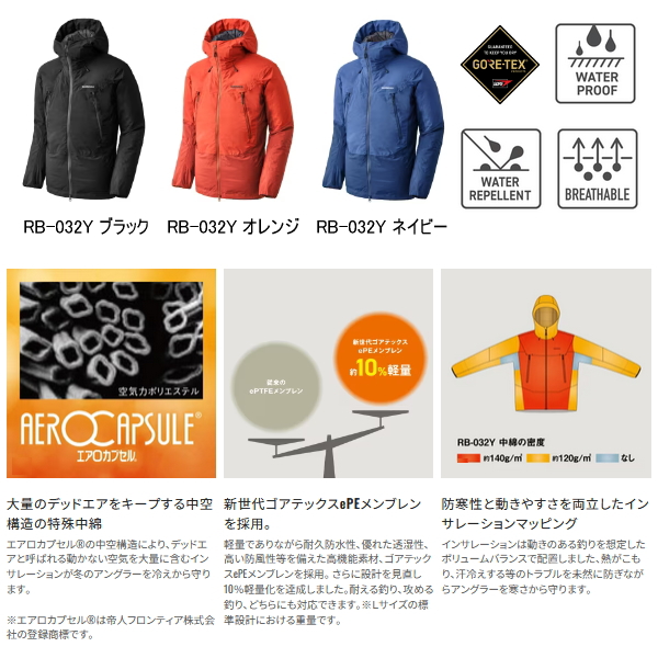 画像2: ≪'25年9月新商品！≫ シマノ ゴアテックス インサレーション ジャケット 05 RB-032Y ブルー 2XLサイズ [9月発売予定/ご予約受付中]