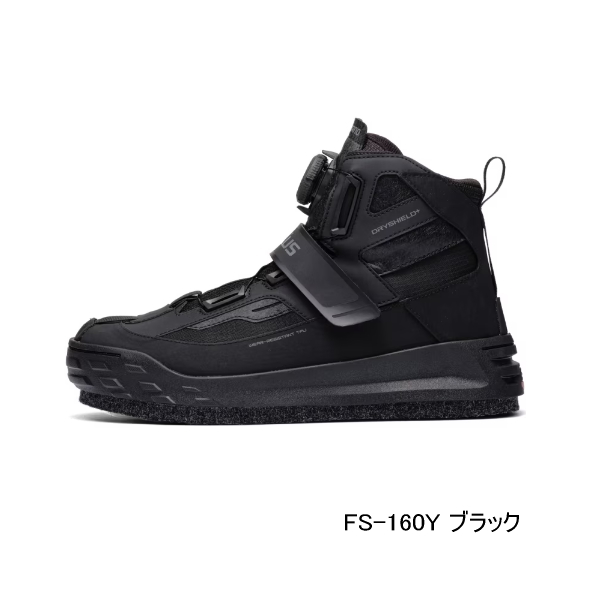 画像1: ≪'25年9月新商品！≫ シマノ ジオロック DS+シューズ カットラバーピンフェルト FS-160Y ブラック 27.0cm [9月発売予定/ご予約受付中]
