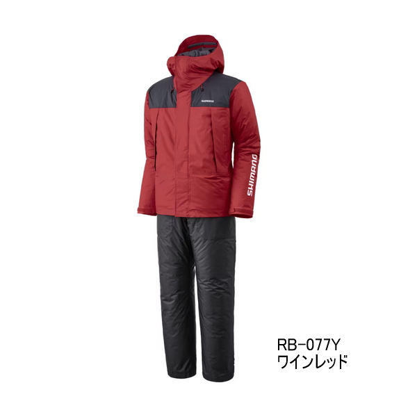 画像1: ≪'25年9月新商品！≫ シマノ ベーシックハイロフト レインスーツ 01 RB-077Y ワインレッド Mサイズ [9月発売予定/ご予約受付中]
