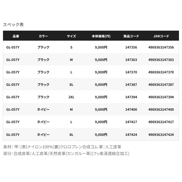 画像: ≪'25年10月新商品！≫ シマノ 05 タイタニューム・アルファ キャスティンググローブ GL-057Y ネイビー Lサイズ [10月発売予定/ご予約受付中]