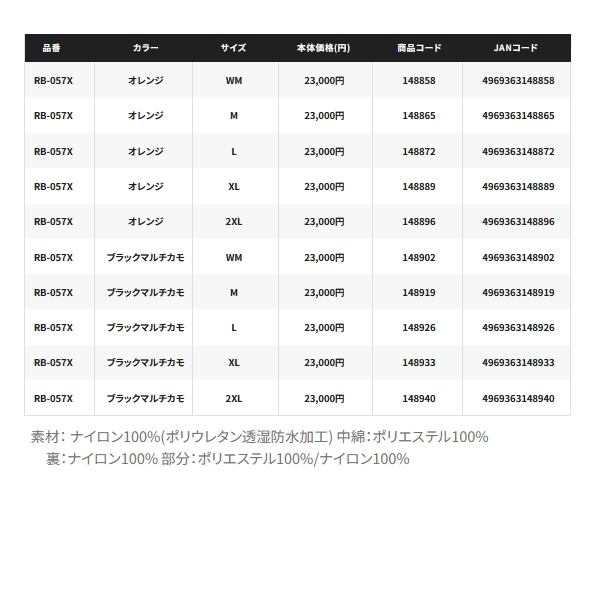 画像: ≪'25年9月新商品！≫ シマノ ベーシックインサレーション レインスーツ 01 RB-057X ブラックマルチカモ Mサイズ [9月発売予定/ご予約受付中]