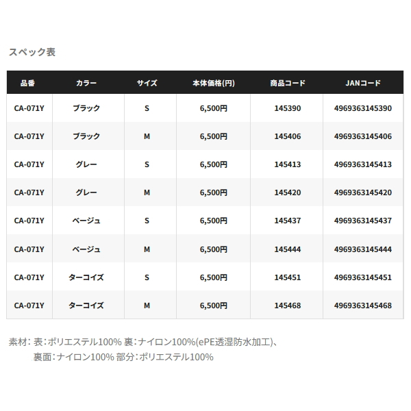 画像: ≪'25年9月新商品！≫ シマノ ゴアテックス レイン ローキャップ CA-071Y ターコイズ Sサイズ [9月発売予定/ご予約受付中]