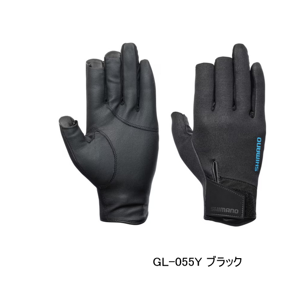 画像1: ≪'25年10月新商品！≫ シマノ 03 タイタニューム・アルファ グローブ 3 セミロング GL-055Y ブラック 2XLサイズ [10月発売予定/ご予約受付中]
