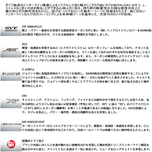 画像2: ≪'25年7月新商品！≫ ダイワ エメラルダス AIR IL (インターラインモデル) 77MLM・J 〔仕舞寸法 120cm〕 【保証書付き】