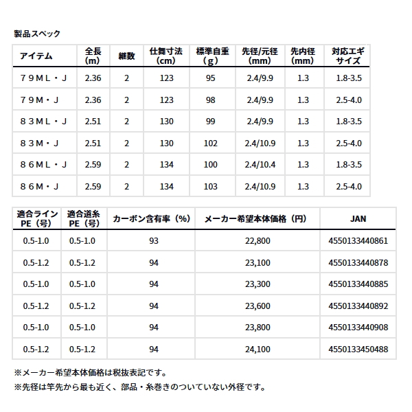 画像: ≪'25年7月新商品！≫ ダイワ エメラルダス X IL(インターラインモデル) 86ML・J 〔仕舞寸法 134cm〕 【保証書付き】