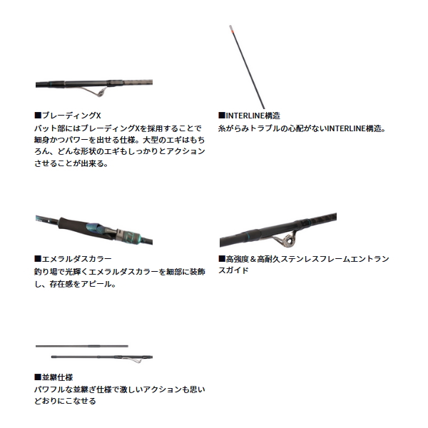 画像3: ≪'25年7月新商品！≫ ダイワ エメラルダス X IL(インターラインモデル) 86ML・J 〔仕舞寸法 134cm〕 【保証書付き】