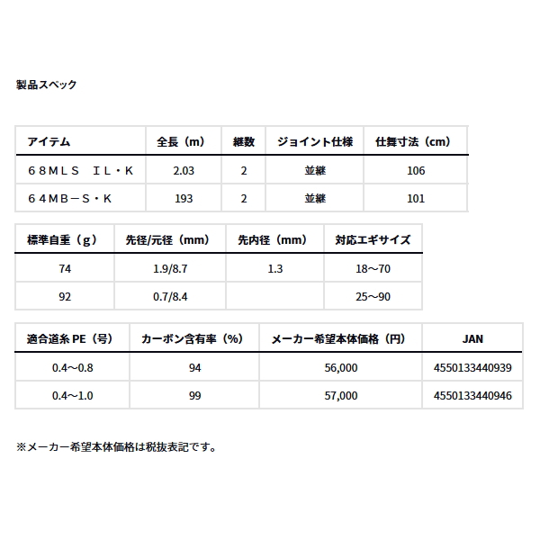 画像: ≪'25年8月新商品！≫ ダイワ エメラルダス AIR ボート 68MLS IL・K 〔仕舞寸法 106cm〕 【保証書付き】