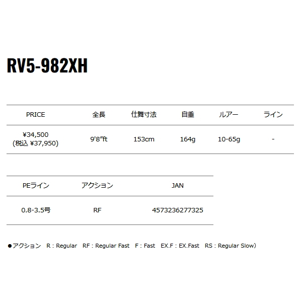 画像: ≪'25年8月新商品！≫ メジャークラフト ロックライバー 5G ハードロック RV5-982XH 〔仕舞寸法 153cm〕 【保証書付き】【大型商品1/代引不可】