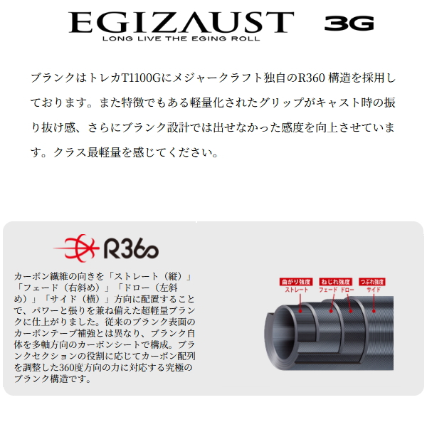 画像2: ≪'25年8月新商品！≫ メジャークラフト エギゾースト 3G エギング EZ3-812M 〔仕舞寸法 127cm〕 【保証書付き】