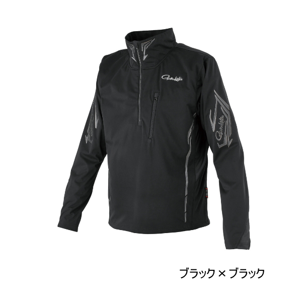 画像1: ≪'25年9月新商品！≫ がまかつ プルオーバージップシャツ GM-3794 ブラック×ブラック Lサイズ [9月発売予定/ご予約受付中]