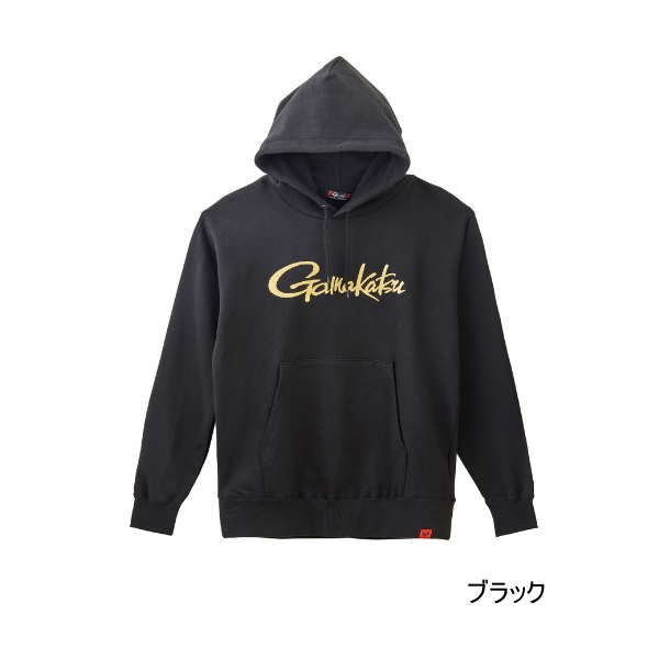 画像1: ≪'25年9月新商品！≫ がまかつ ロゴフーディ GM-3790 ブラック 3Lサイズ [9月発売予定/ご予約受付中]