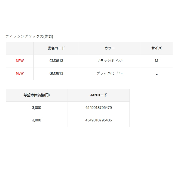 画像: ≪'25年9月新商品！≫ がまかつ フィッシングソックス(先割) GM-3813 ブラック(ミドル) Lサイズ [9月発売予定/ご予約受付中]