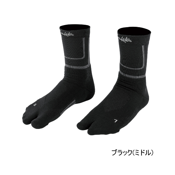 画像1: ≪'25年9月新商品！≫ がまかつ フィッシングソックス(先割) GM-3813 ブラック(ミドル) Lサイズ [9月発売予定/ご予約受付中]