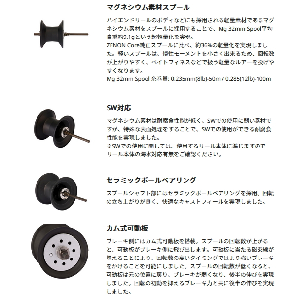 画像3: ≪'25年10月新商品！≫ アブガルシア アブワークス ゼノン エムジー 32mm スプール 12lb-100m 【返品不可】 【小型商品】
