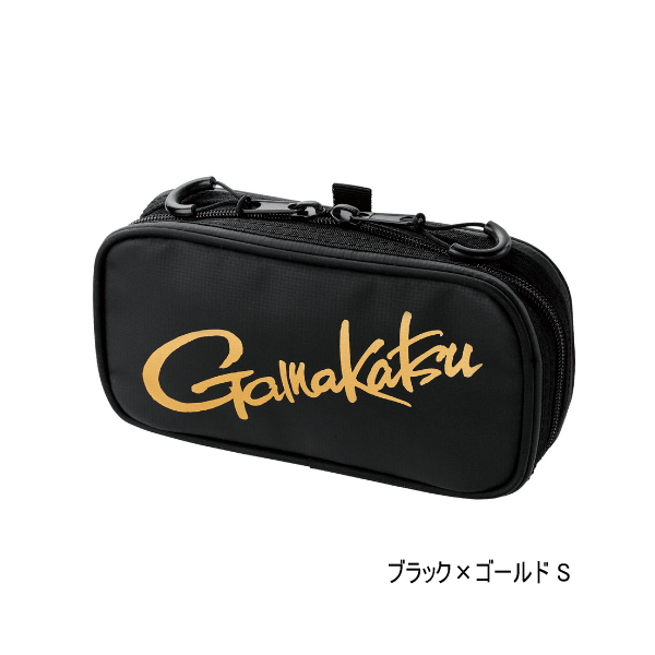 画像1: ≪'25年9月新商品！≫ がまかつ アディショナルポーチ 横型 仕切り有 GM-2610 ブラック×ゴールド Sサイズ [9月発売予定/ご予約受付中]