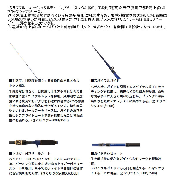 画像4: ≪'25年9月新商品！≫ ダイワ クラブブルーキャビン メタルチューン さぐりづり S-300B・Q 〔仕舞寸法 106cm〕 【保証書付き】