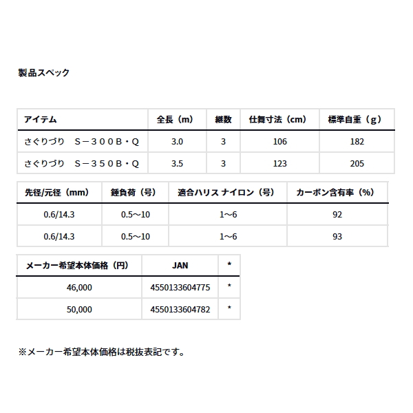 画像: ≪'25年9月新商品！≫ ダイワ クラブブルーキャビン メタルチューン さぐりづり S-300B・Q 〔仕舞寸法 106cm〕 【保証書付き】