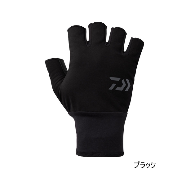 画像1: ≪'25年9月新商品！≫ ダイワ 防風ベルトレスグローブ 5本カット DG-8125W ブラック Mサイズ