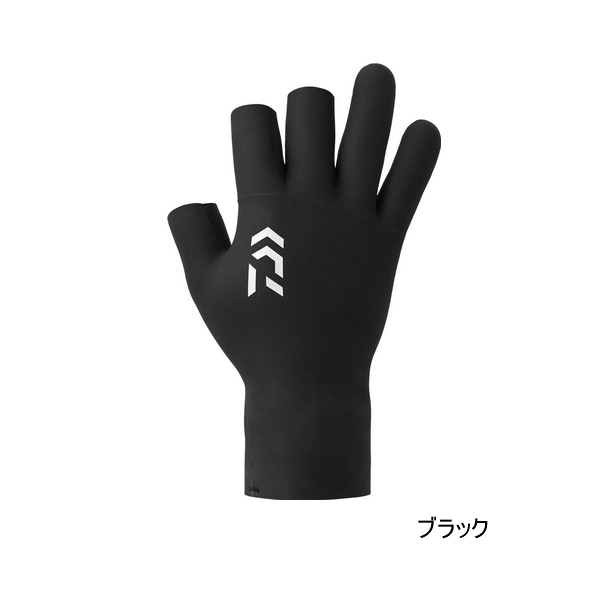 画像1: ≪'25年9月新商品！≫ ダイワ クロロプレングローブ 3本カット DG-2125W ブラック Lサイズ