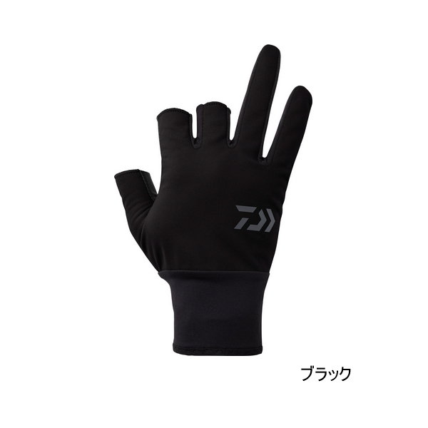画像1: ≪'25年9月新商品！≫ ダイワ 防風ベルトレスグローブ 3本カット DG-8025W ブラック Sサイズ