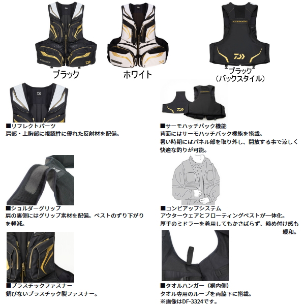 画像2: ≪25年10月新商品≫ ダイワ トーナメント バリアテック（R） サイバーフロート DF-3025T ブラック 2XLサイズ