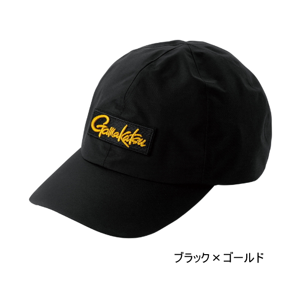 画像1: （25年11月新商品） がまかつ ベーシックレインキャップ（ボックスロゴ） GM-9127 ブラック×ゴールド LLサイズ （11月発売予定／ご予約受付中）