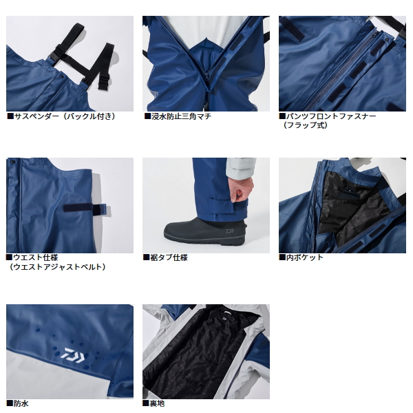 画像3: （25年10月新商品） ダイワ PUオーシャンウィンタースーツ DW-6025 ネイビーホワイト 2XLサイズ