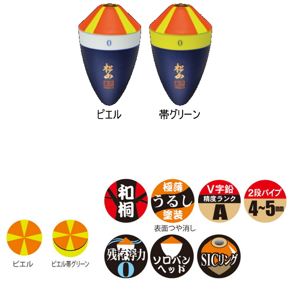 画像2: サンライン 松田ウキ 松山 ピエルブルー 帯グリーン BB （小型商品）