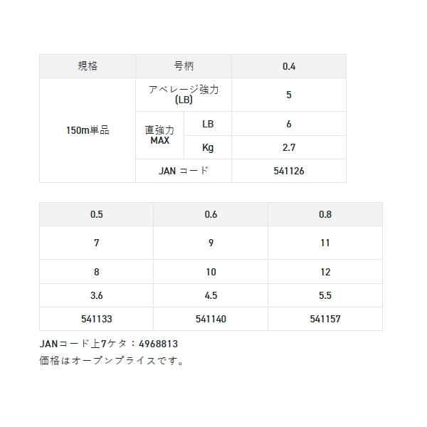画像: サンライン ソルティメイト PE エギスタ 8 150m 0.5号 ホワイト・ピンク・ライトグリーン （小型商品）