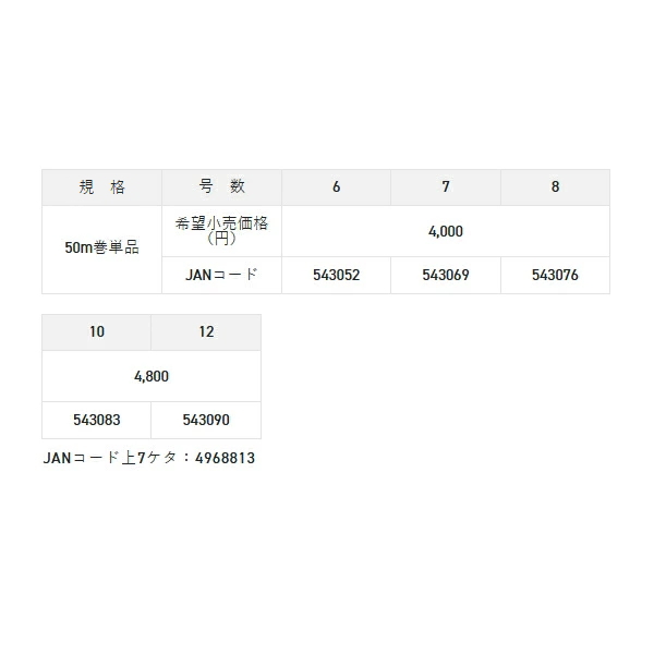 画像: サンライン トルネード Vハード 50m 10号 ナチュラルクリア （小型商品）