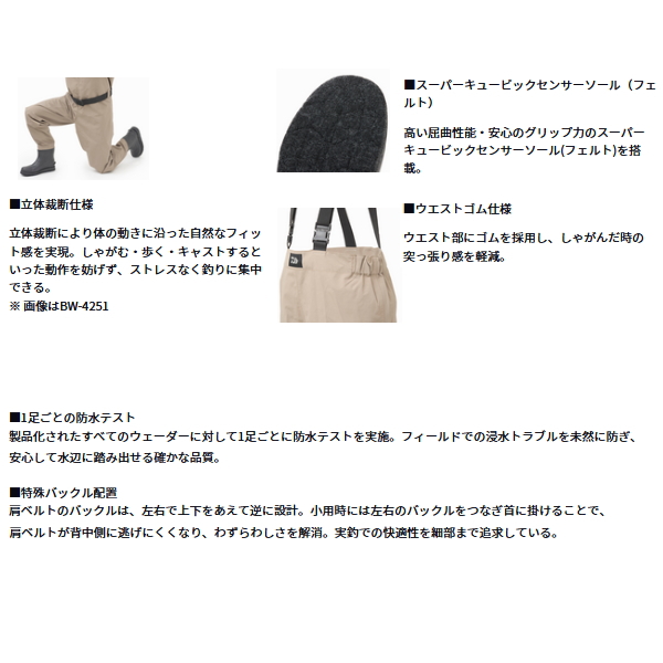 画像3: （25年12月新商品） ダイワ ブレスウェーダー（フェルトソール） BW-3251 グレージュ Sサイズ