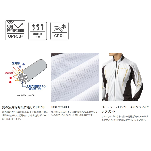 画像2: （26年3月新商品） シマノ リミテッド プロ フルジップシャツ SH-107Y リミテッドブルー Sサイズ （3月発売予定／ご予約受付中）