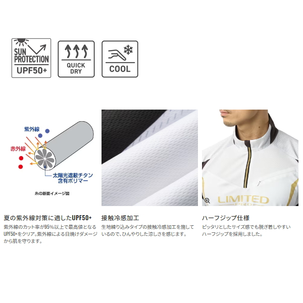 画像2: （26年3月新商品） シマノ リミテッド プロ ハーフジップシャツ ショートスリーブ SH-125Y リミテッドブルー 3XLサイズ （3月発売予定／ご予約受付中）