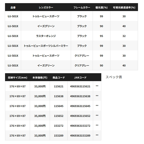 画像: シマノ タレックス STL501 UJ-501X ブラック／トゥルービュースポーツシルバーミラー