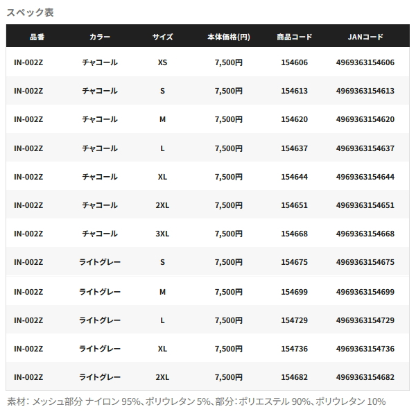 画像: （26年3月新商品） シマノ ハイブリッドインナー タイツ アンクルカバー IN-002Z チャコール XLサイズ （3月発売予定／ご予約受付中）
