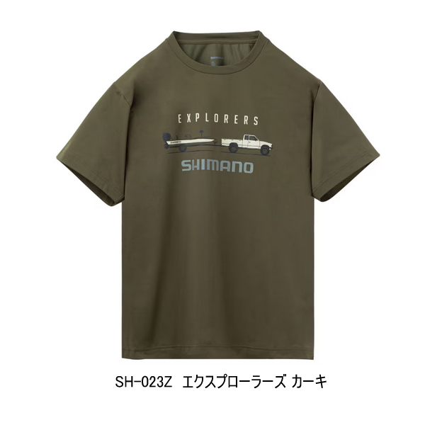画像1: （26年3月新商品） シマノ ドライグラフィックTシャツ SH-023Z エクスプローラーズ　カーキ Sサイズ （3月発売予定／ご予約受付中）