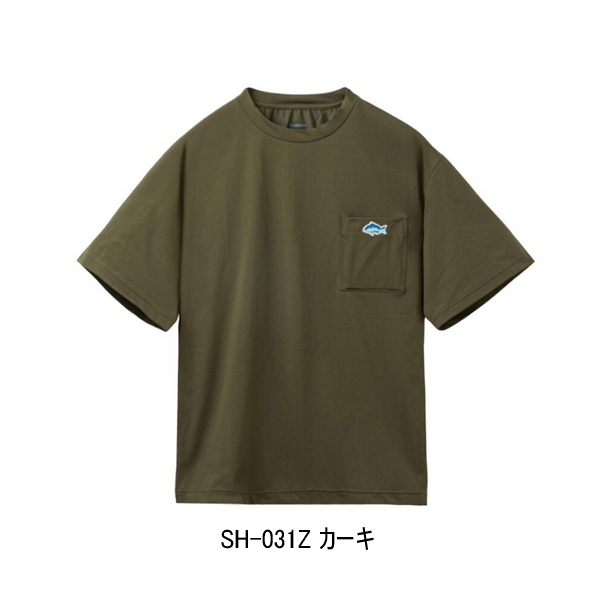 画像1: （26年3月新商品） シマノ ドライポケットTシャツ SH-031Z カーキ Sサイズ （3月発売予定／ご予約受付中）
